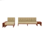 Arlo Solid Sheesham Wood Modern L Shape Sofa Set for Living Room - Image 4