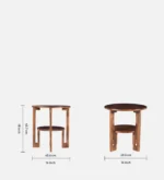 Arvello Solid Sheesham Wood Accent Side Table - Image 4