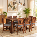 Aurelia Solid Sheesham Wood 8 Seater Dining Set for Spacious Dining Room