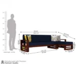 Callum Solid Sheesham Wood Elegant L Shape Sofa for Modern Homes - Image 3