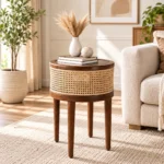 Calvora Solid Sheesham Wood Modern Wooden End Table