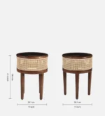 Calvora Solid Sheesham Wood Modern Wooden End Table - Image 5