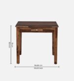 Cedar Solid Sheesham Wood Natural Finish Dining Set for 2 - Image 4