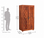 Corwin Solid Sheesham Wood Double Door Storage Wardrobe - Image 2