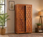 Corwin Solid Sheesham Wood Double Door Storage Wardrobe