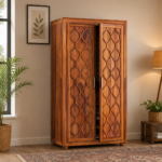 Corwin Solid Sheesham Wood Double Door Storage Wardrobe