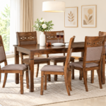 Daksh Solid Sheesham Wood 6 Seater Dining Table Set for Family