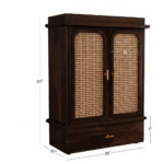 Ekansh Wooden Pooja Unit with Decorative Back Panel - Image 4