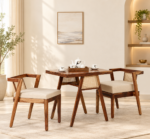 Elora Solid Sheesham Wood Compact 2 Seater Dining Table Set