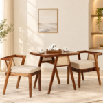 Elora Solid Sheesham Wood Compact 2 Seater Dining Table Set