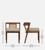 Elora Solid Sheesham Wood Compact 2 Seater Dining Table Set - Image 3