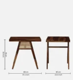 Elora Solid Sheesham Wood Compact 2 Seater Dining Table Set - Image 5