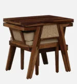 Elora Solid Sheesham Wood Compact 2 Seater Dining Table Set - Image 6