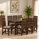 Elwood Solid Sheesham Wood Contemporary 8 Seater Dining Table Set