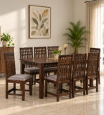 Elwood Solid Sheesham Wood Contemporary 8 Seater Dining Table Set