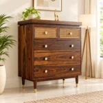 Halden Solid Sheesham Wood Tall Bedroom Storage Chest