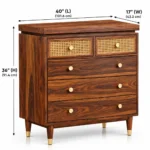 Halden Solid Sheesham Wood Tall Bedroom Storage Chest - Image 3