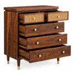 Halden Solid Sheesham Wood Tall Bedroom Storage Chest - Image 4