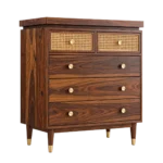 Halden Solid Sheesham Wood Tall Bedroom Storage Chest - Image 5