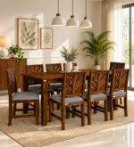 Haven Solid Sheesham Wood 8 Seater Family Dining Table Set