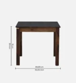 Hazel Solid Sheesham Wood Contemporary Dining Table Set for 2 - Image 3