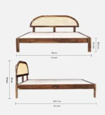 Anvika Solid Sheesham Wood King Size Bed Without Storage - Image 5