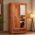 Lomira Solid Sheesham Wood Compact Storage Wardrobe