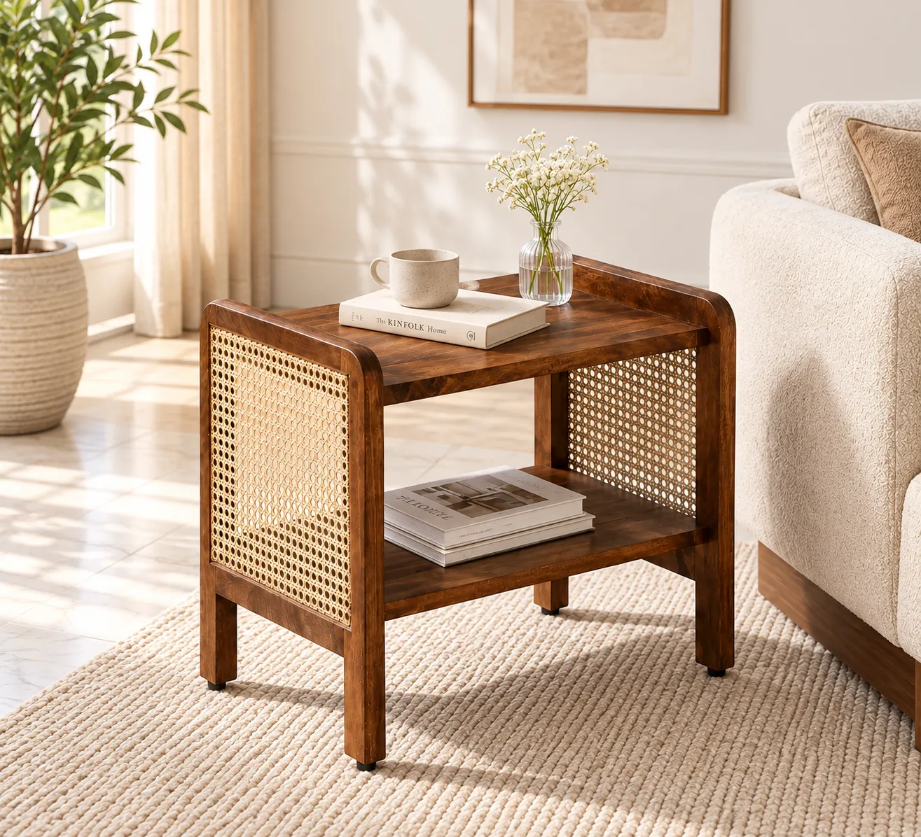 Meadow Solid Sheesham Wood Natural Finish Side Table (5) Meadow Solid Sheesham Wood Natural Finish Side Table - Image 1