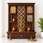 Navya Modern Wooden Mandir with Open Prayer Shelf