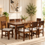 Oakley Solid Sheesham Wood 8 Seater Wooden Dining Table Set