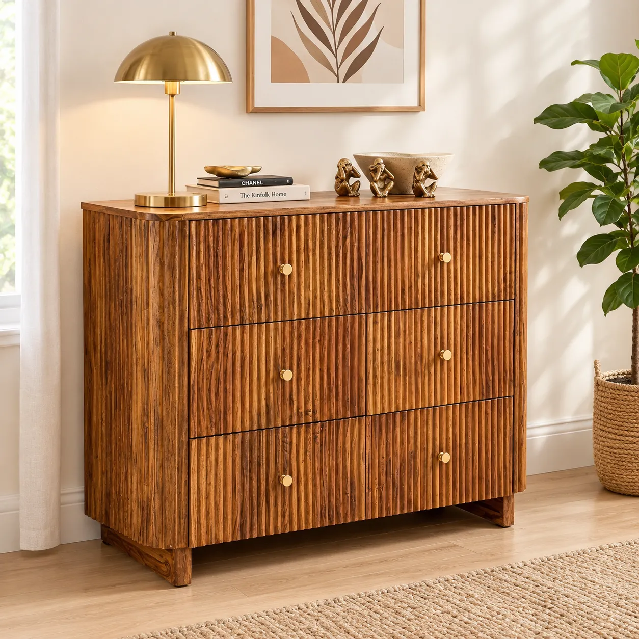 Orvella Solid Sheesham Wood Elegant Storage Drawer Cabinet (1) Orvella Solid Sheesham Wood Elegant Storage Drawer Cabinet - Image 1