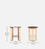 Rattanley Solid Sheesham Wood Cane Panel End Table - Image 5