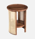 Rattanley Solid Sheesham Wood Cane Panel End Table - Image 6