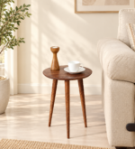 Renwick Solid Sheesham Wood Slatted End Table