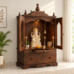 Reya Sheesham Wood Corner Temple for Small Spaces