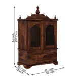 Reya Sheesham Wood Corner Temple for Small Spaces - Image 4