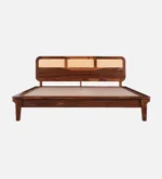 Ruvina Solid Sheesham Wood Designer Queen Size Bed Without Storage - Image 2