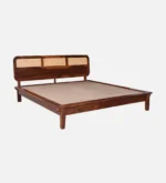 Ruvina Solid Sheesham Wood Designer Queen Size Bed Without Storage - Image 5