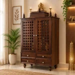Shanaya Wooden Pooja Mandir with Dual Storage Cabinets