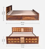 Velora Solid Sheesham Wood Contemporary Box Storage Bed - Image 4