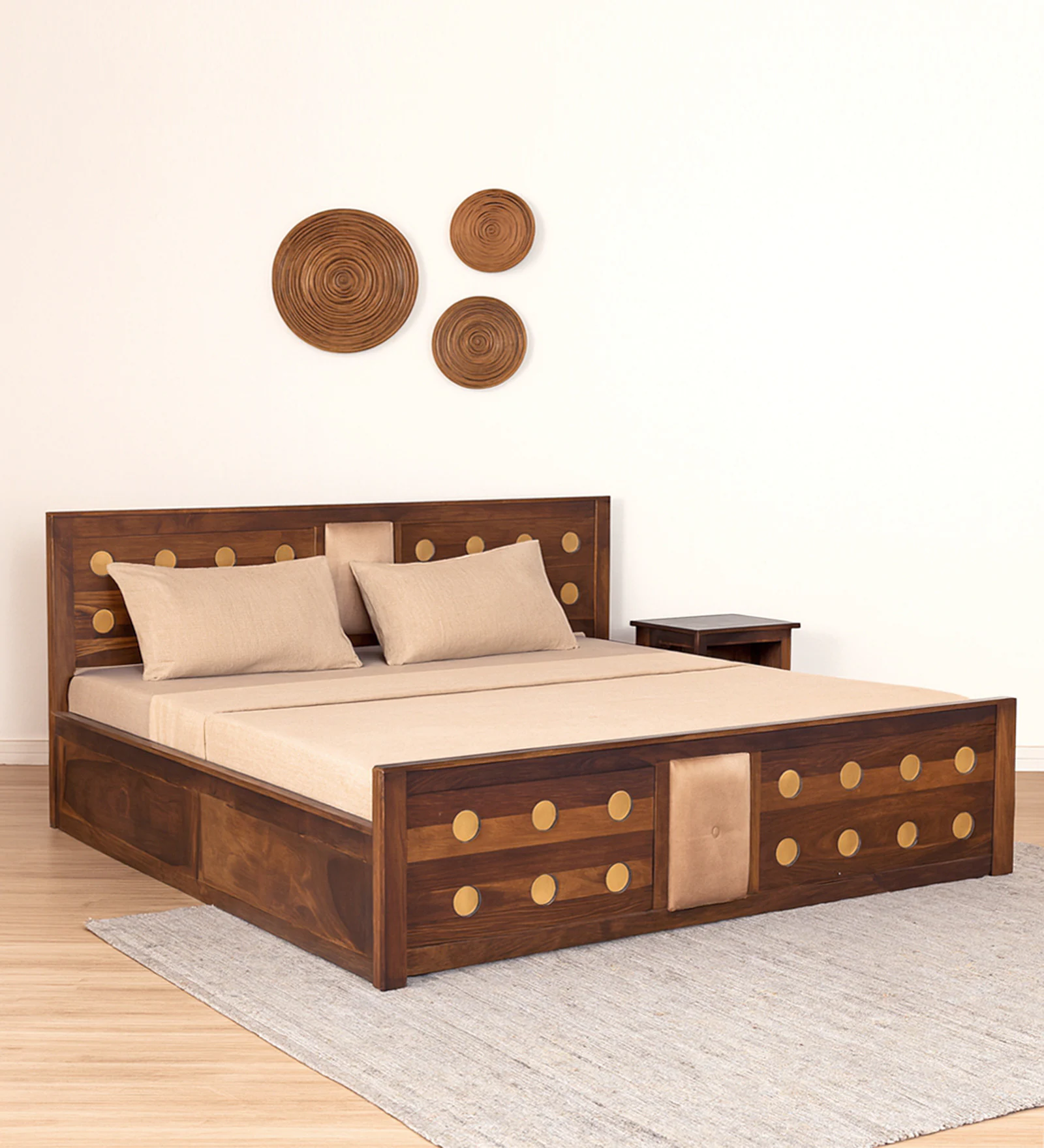 Velora Solid Sheesham Wood Contemporary Box Storage Bed (4) Velora Solid Sheesham Wood Contemporary Box Storage Bed - Image 1