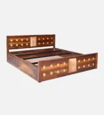 Velora Solid Sheesham Wood Contemporary Box Storage Bed - Image 6