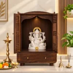 Vihaan Solid Sheesham Wood Modern Pooja Mandir for Home