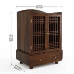 Vihaan Solid Sheesham Wood Modern Pooja Mandir for Home - Image 4